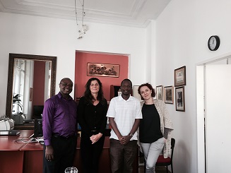 (L-R): Kwami Ahiabenu,II (Penplusbytes), Barbara Trionfi (IPI), Bernard Tabaire (ACME) and Milica Miletic (IPI)